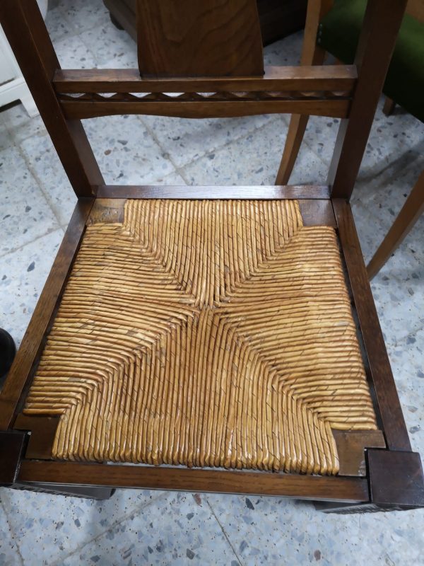 Mesa extensible en madera de roble estilo Luis XV y 6 sillas5