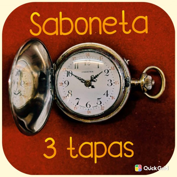 Reloj bolsillo níquel y cromo, ff S XIX pp S XX. Saboneta, tres tapas