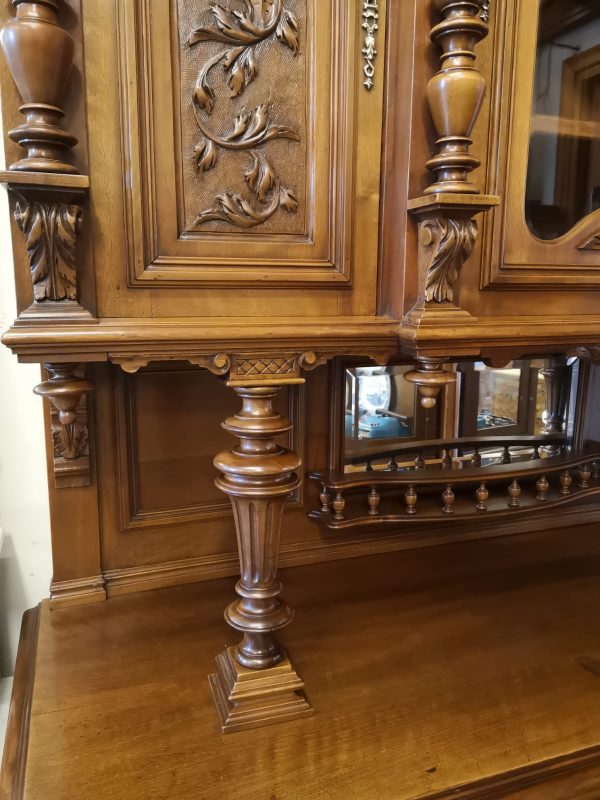 Aparador en madera de Nogal ff S XIX - pp S XX-8