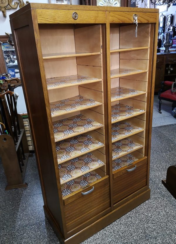 Archivador de persiana doble en madera de Roble5