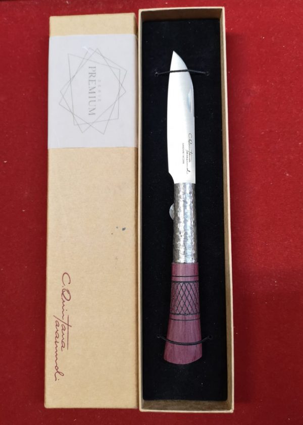 Navaja PREMIUM CQ Amaranto Cruzadillo Texturizada3