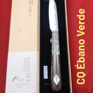 Navaja CQ PREMIUM Rameada Plata Ébano verde