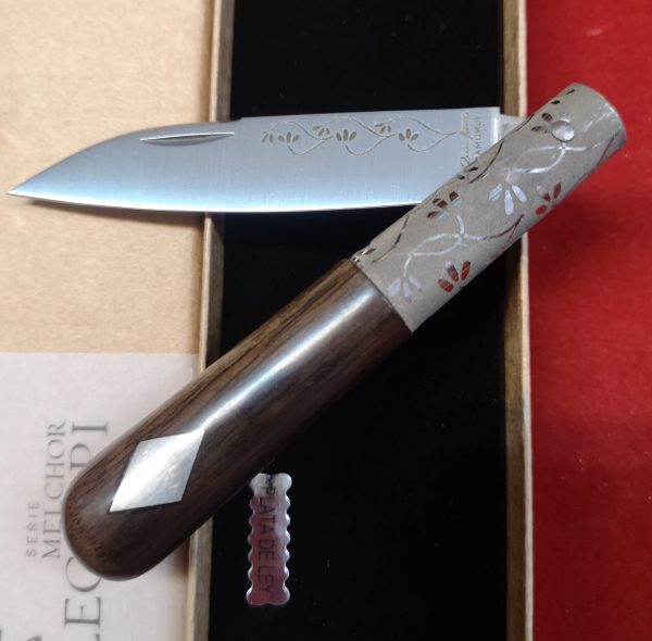 Navaja CQ PREMIUM Rameada Plata Ébano verde2