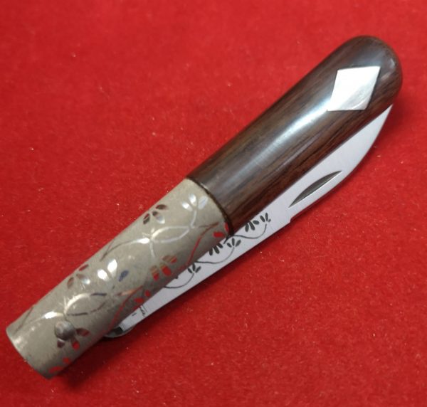 Navaja CQ PREMIUM Rameada Plata Ébano verde4